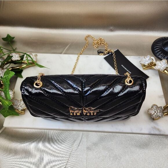 NWT Nicole Miller Black Quilted Crossbody Bag - Picture 10 of 12